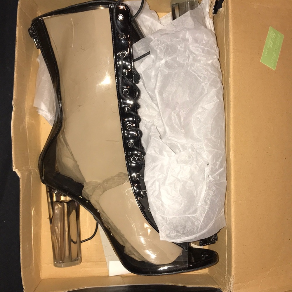 Fashion nova glass heel boots